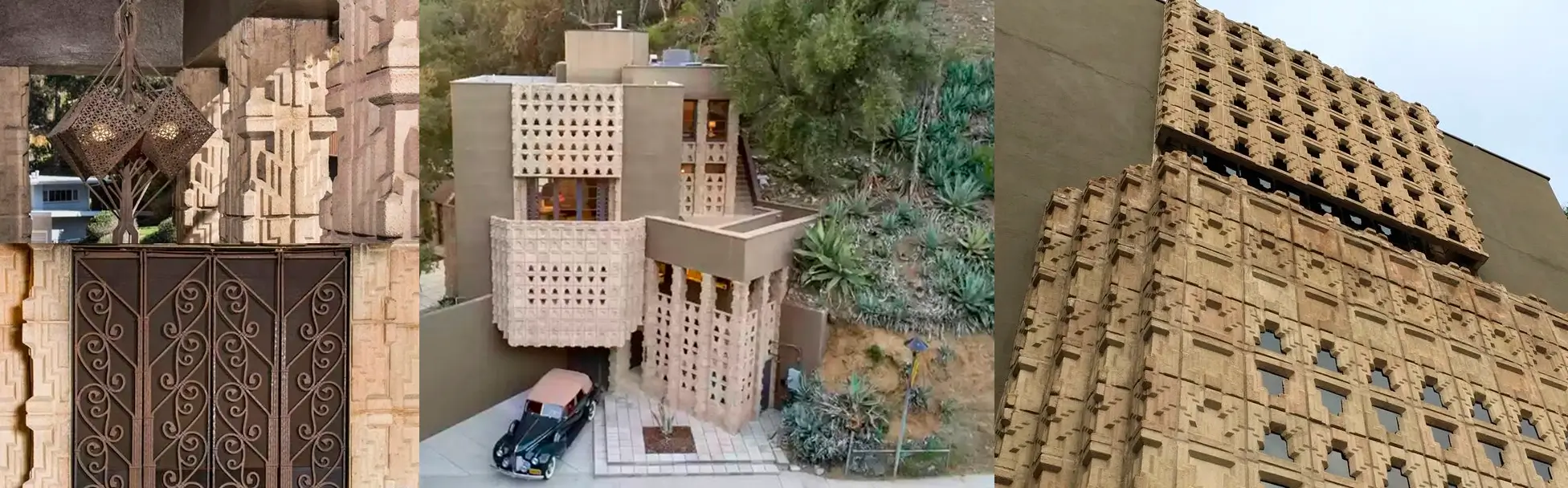 Derby House by Frank Lloyd Wright Jr. with elements inspired by yucca plant
