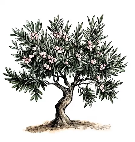 botanical illustration of an Olive Tree