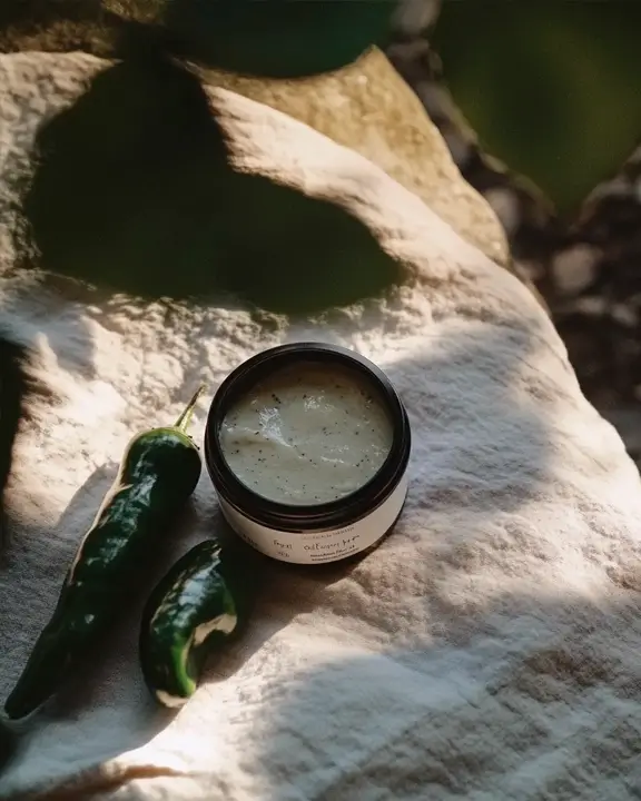 cosmetic cream made with peppers as ingredient