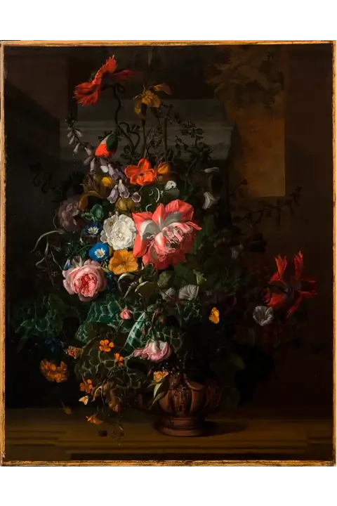 “Roses, Convolvulus, Poppies…” – Rachel Ruysch (1680)