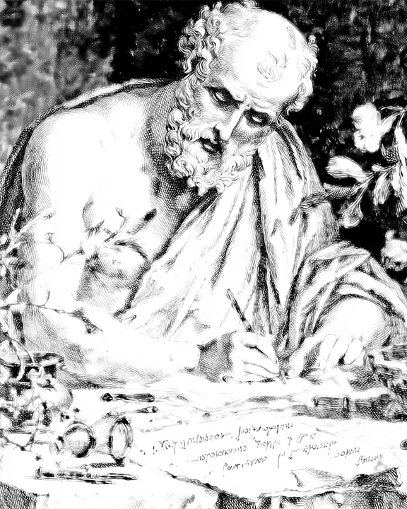 Hippocrates studying poppies effect