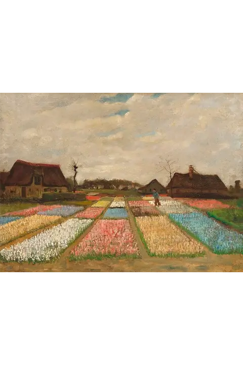 Bulb Fields / Flower Beds in Holland (c.1883) — Vincent van Gogh.