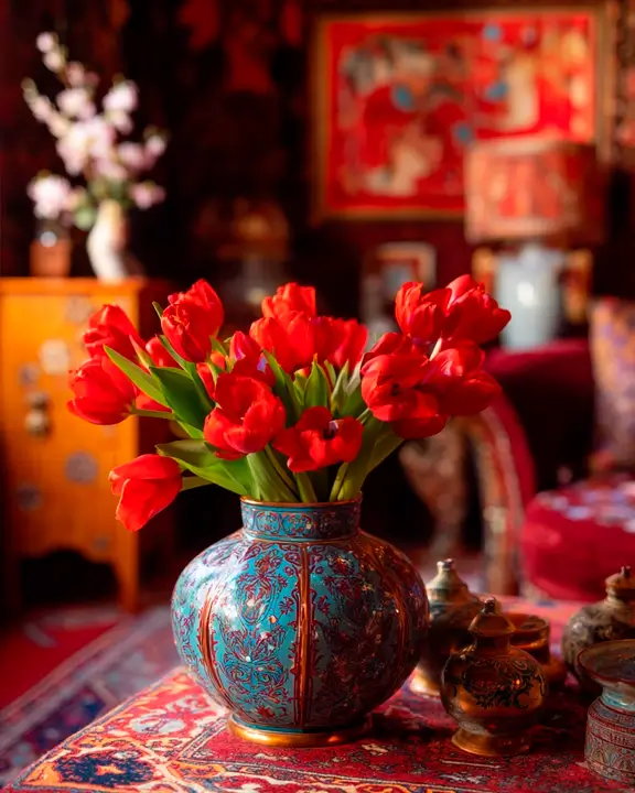 iranian red tulip vase