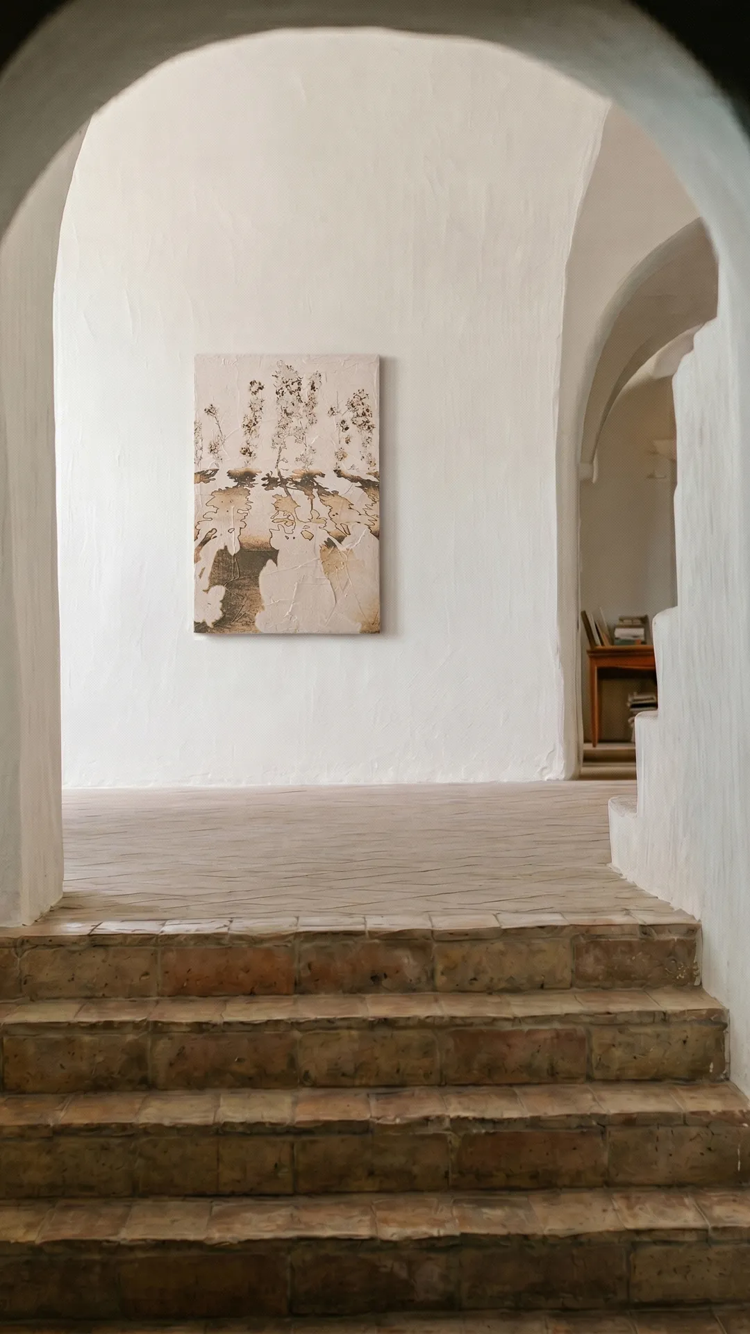 COBELIO Almond III abstract artwork in an inspirational interior