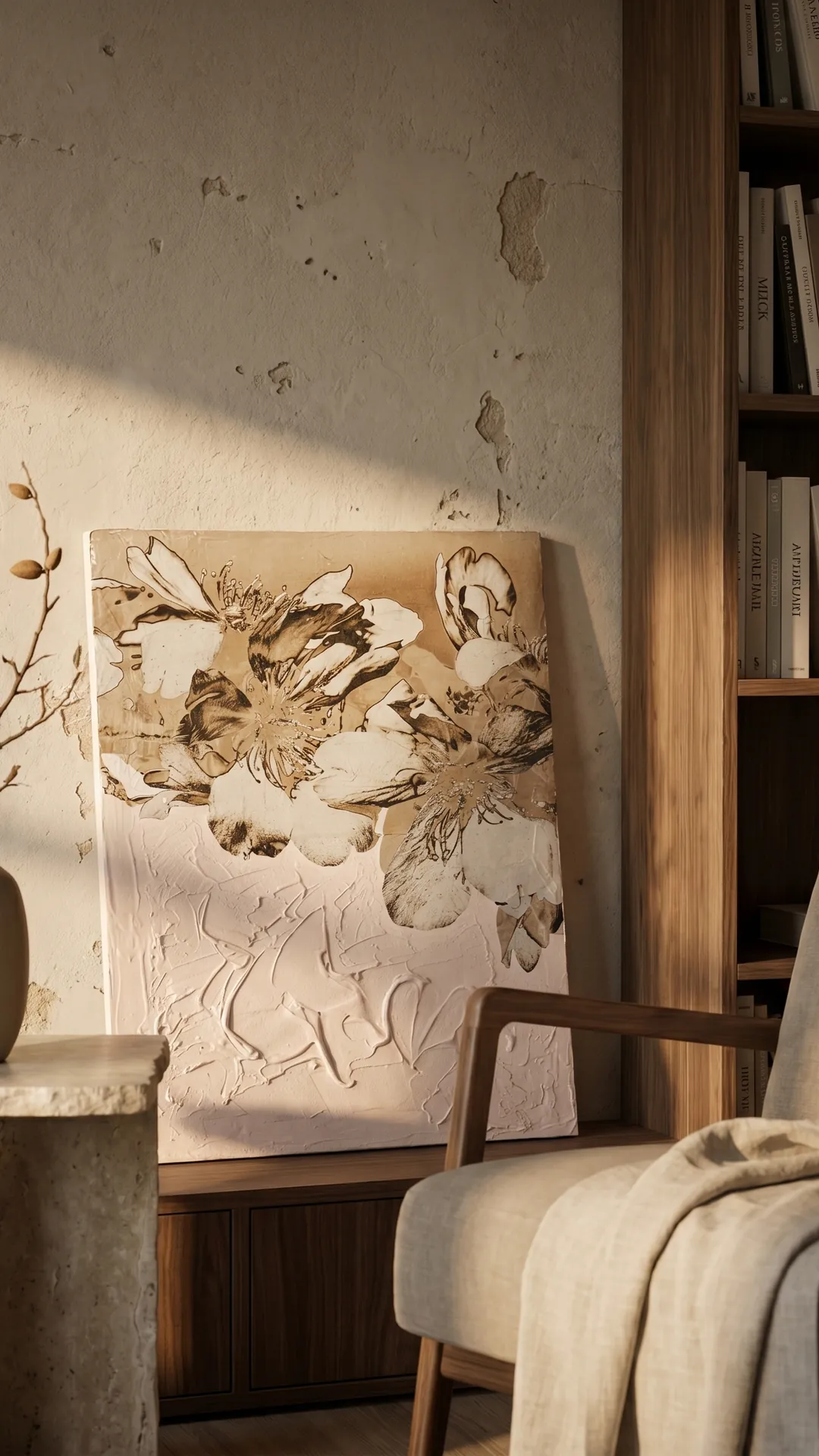 COBELIO Almond I abstract artwork in an inspirational interior