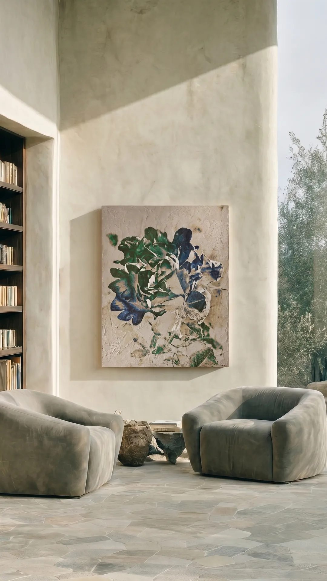 COBELIO Rose XII abstract artwork in an inspirational interior